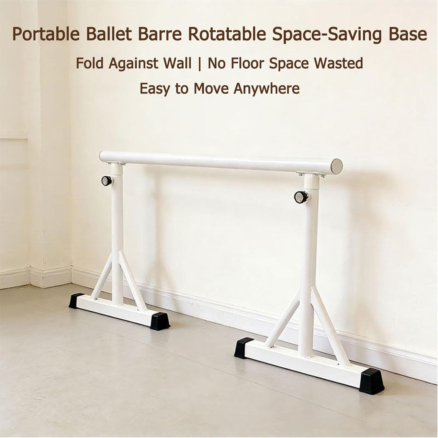 Sbarra da Balletto Portatile autoportante, Base Girevole e Pieghevole, Barra in Acciaio da 100 cm (3,3 Piedi) e 150 cm (4,9 Piedi), Regolabile su 7 Livelli per Esercizi di Equilibrio. (Length150cm)