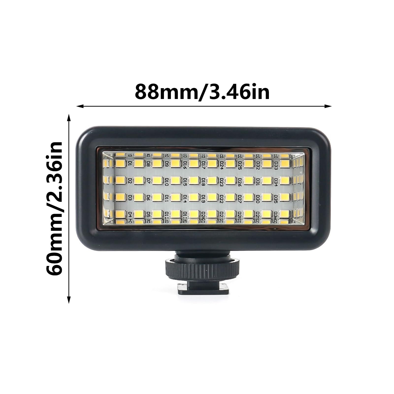 Luz de cámara deportiva sin problemas para montajes, recargable, 40 m de profundidad, equipo de iluminación de vlogging