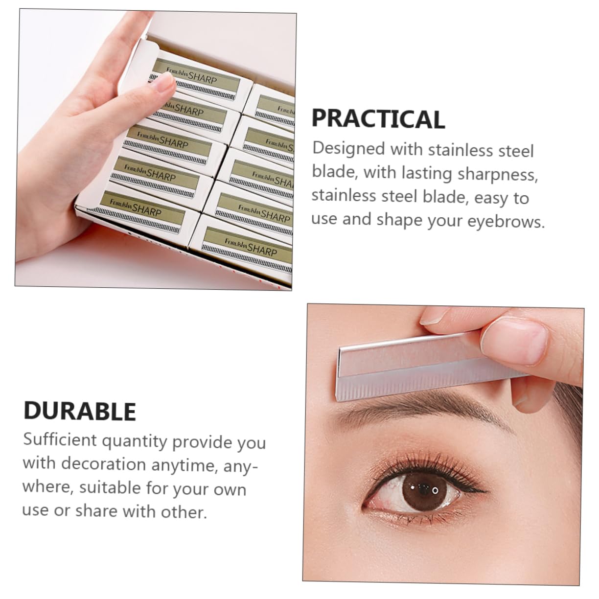 NOLITOY Eyebrow Remover Razor 100pcs Single Edge Blades Eyebrow Shaping Tool Stainless Steel Blade