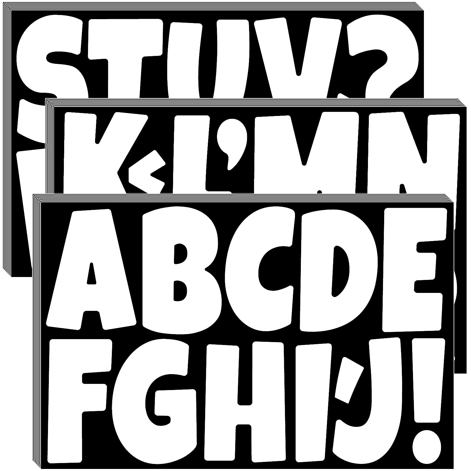 Bemeol 288 Piece Letter Stickers 24 Sheets 3 Inch Bulletin Board Letters for Classroom Self Adhesive Alphabet Poster Board Letters for School