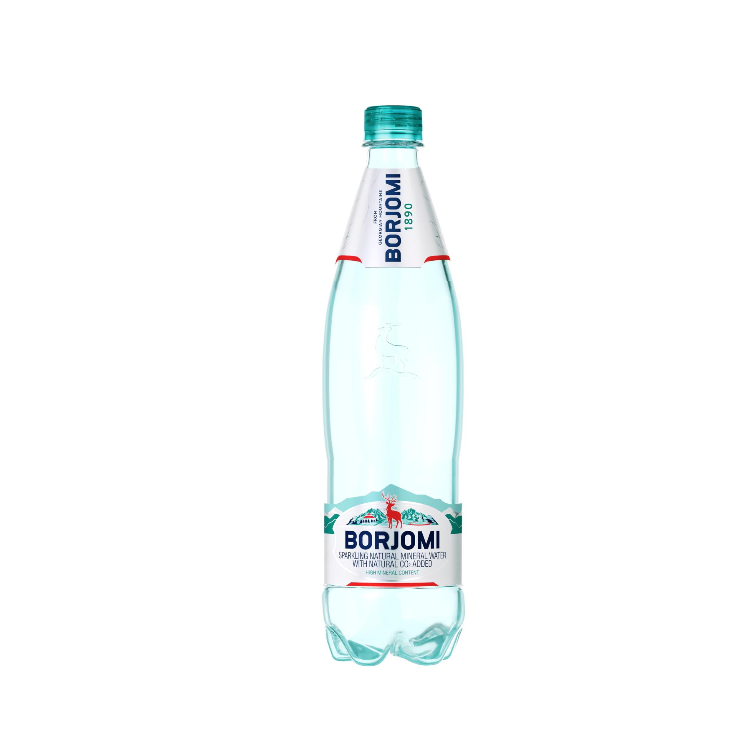 BORJOMI Sparkling Mineral Water, Bottled from Georgian Volcanic Springs, Naturally Carbonated, Plain, Unflavored, Plastic Bottles, 25.3 fl oz, 6 Pack