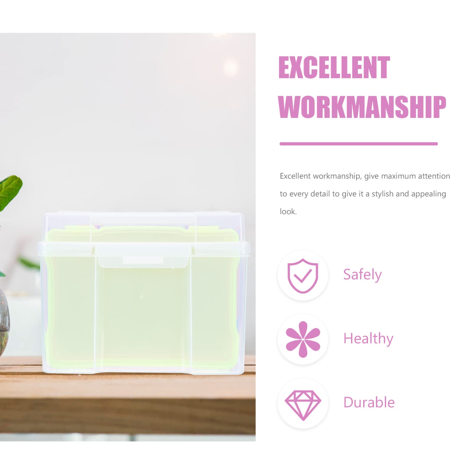 Alipis Fotobox aus Tragbarer Fotoorganizer Aufbewahrungsbox für Postkarten Grußkartenorganizer Fotoboxen zur Aufbewahrung Kartenaufbewahrungsbox