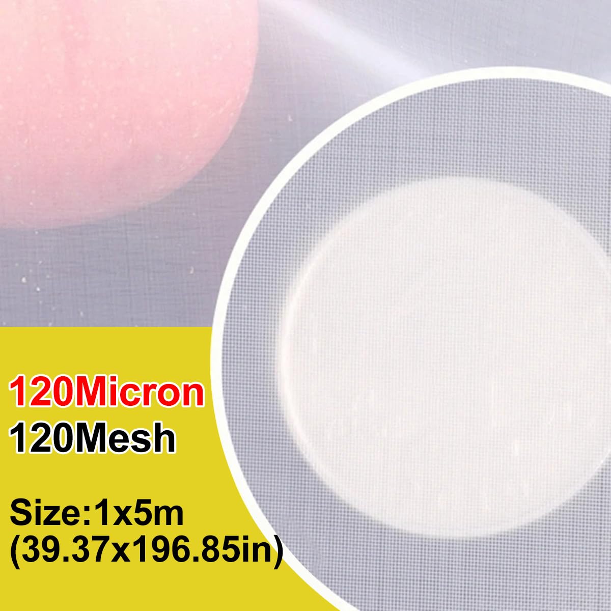 sourcing map 130 Mikron (120 Mesh) 1m x 1,27m Nylon Mesh Filter Gewebte Netzfiltertuch für Farbe, Hausbrauen, Malen sourcing map 130 Mikron (120 Mesh) 1m x 1,27m Nylon Mesh Filter Gewebte Netzfiltertuch für Farbe, Hausbrauen, Malen