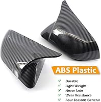 Vista 3 de LEXLEY Cubiertas de espejo de puerta de fibra de carbono, tapa de espejo retrovisor estilo cuerno para Ford 2015-2026 Mustang GT/GT