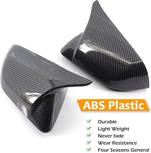 Miniatura 3 de LEXLEY Cubiertas de espejo de puerta de fibra de carbono, tapa de espejo retrovisor estilo cuerno para Ford 2015-2026 Mustang GTGT