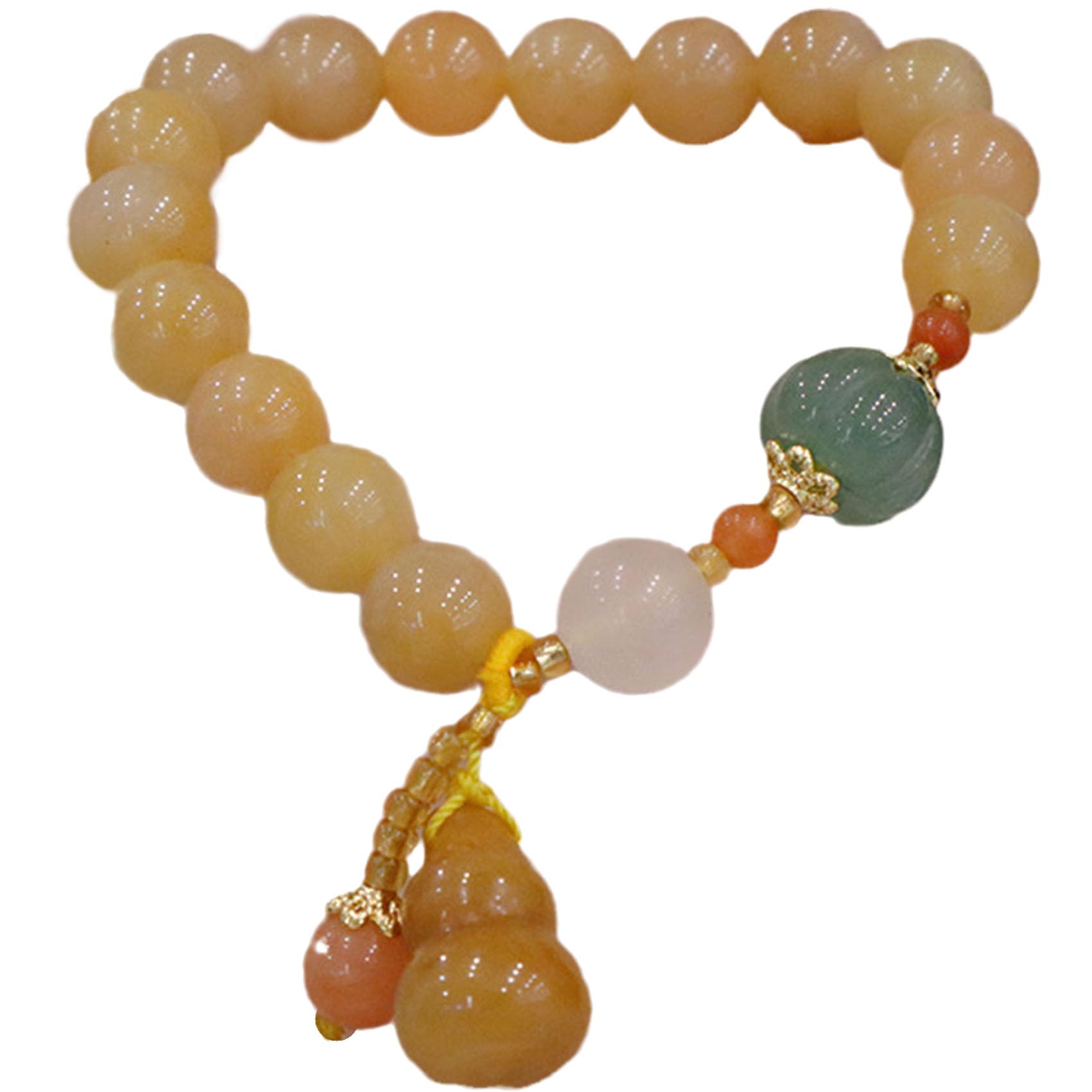 Pulsera de jade natural vintage con amuleto de loto tallado a mano 8