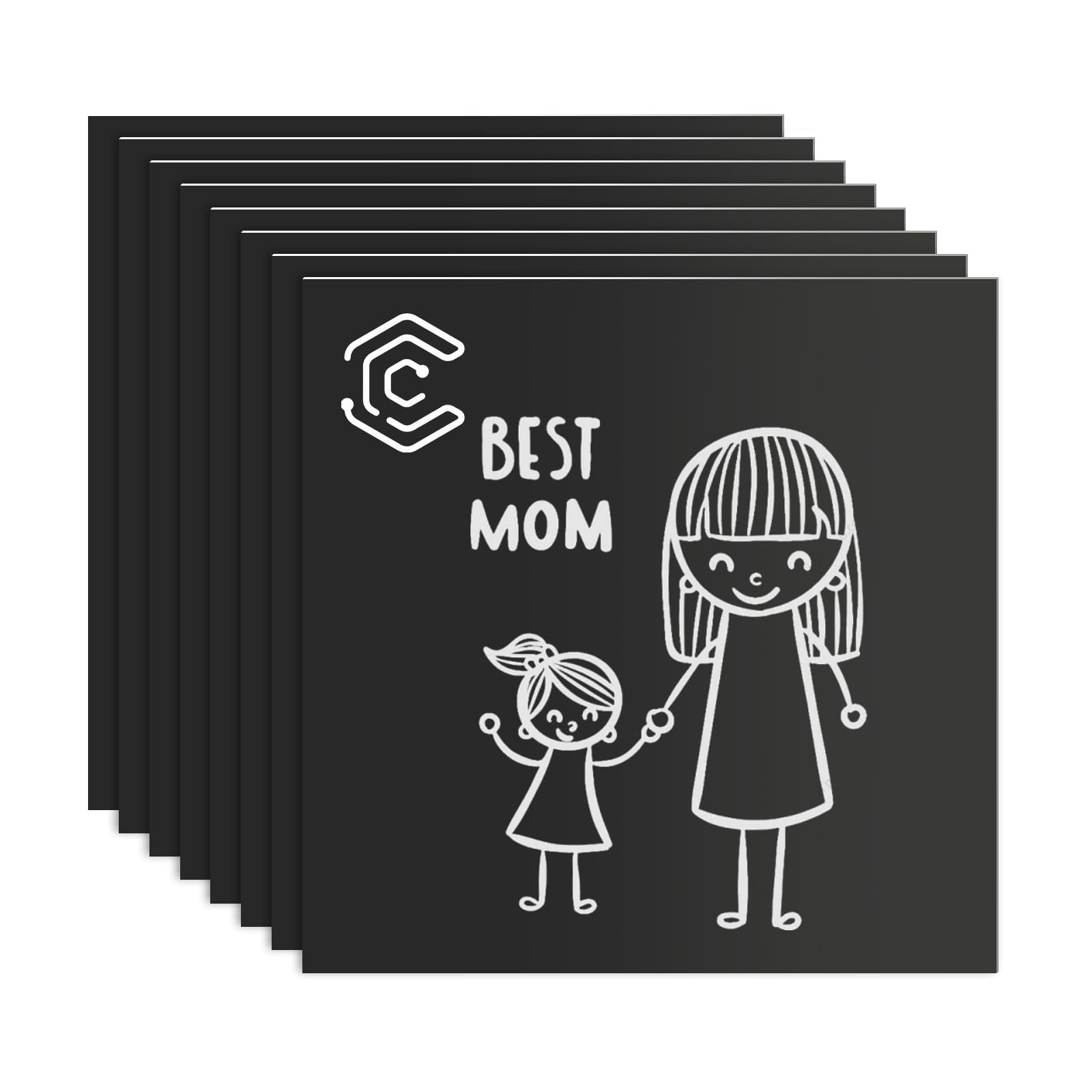 8er Set ABS Lasergravur Kunststoffplatten, 30 × 30 cm, 1,3 mm Doppelschicht Gravurplatten für Namensschilder, Schilder, Logos & DIY Projekte (Schwarz auf Weiß)