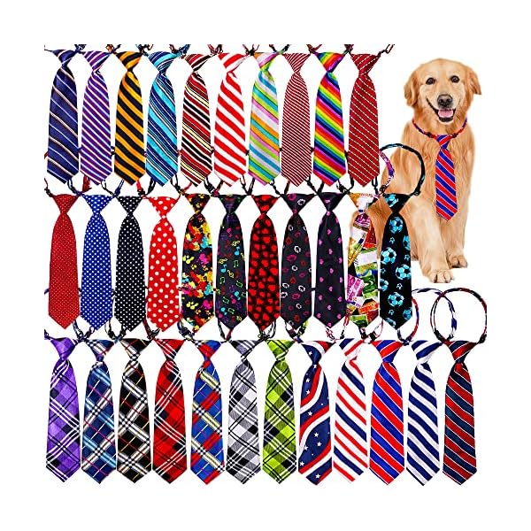 Lot de 30 cravates réglables pour chien, taille moyenne et grande, mélange classique à pois pour animaux de compagnie, cravate pour chien, accessoire de costume pour usage quotidien, photographie, 61pGa4PZCfL. SS600