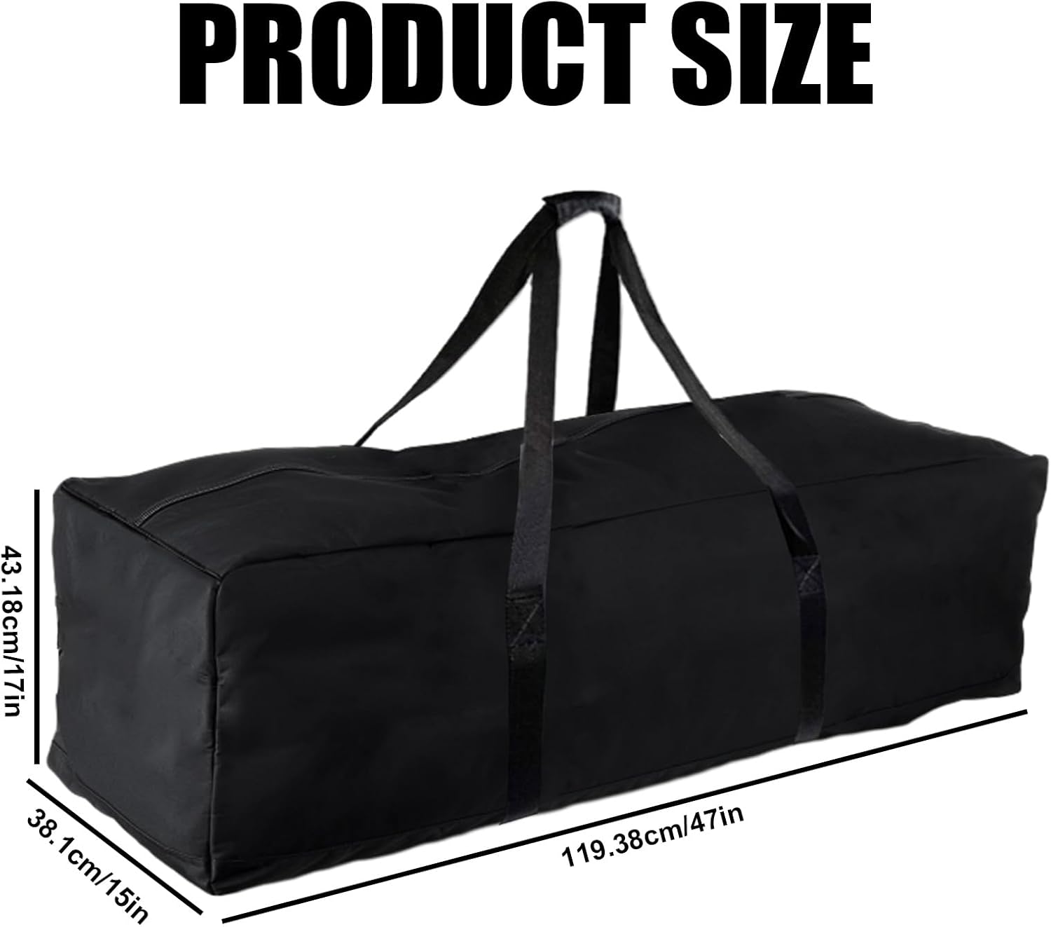 Saihisday Black 42 Inch-600D Travel Sports Equipment Bag with Upgrade Zipper For Camping Hunting and Sport Travel, Black