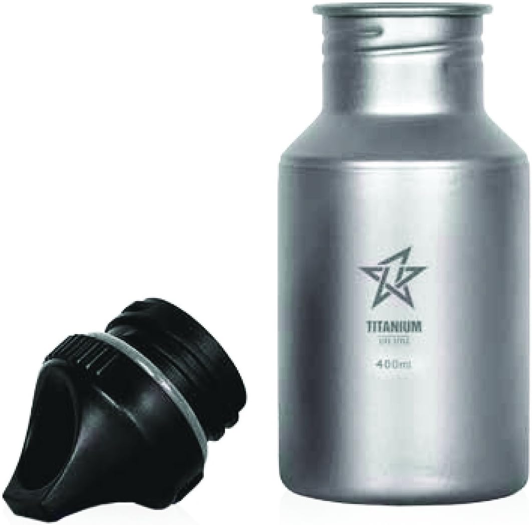 NikaGrace Kid's Titanium Water Bottle 400 ML 13 oz. and Free Titanium Carabiner with Purchase