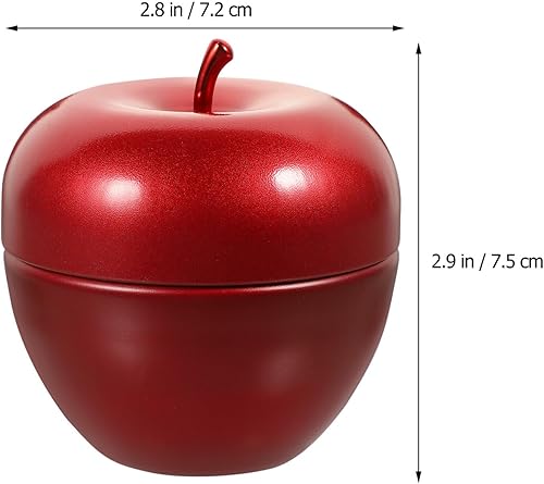 Miniatura 7 de Kichvoe 10 Uds. Botes de almacenamiento de hojalata en forma de manzana Tarro de té multifunción para alimentos secos rojo brillante para decoración