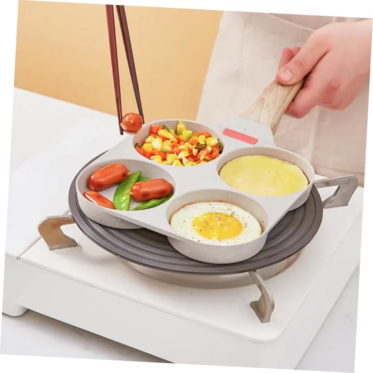 Happyyami Nonstick Frying Pan Egg Cooking Skillet for Home Use Easy to Clean Omelet Pan for Breakfast for Frying Eggs and Burgers
