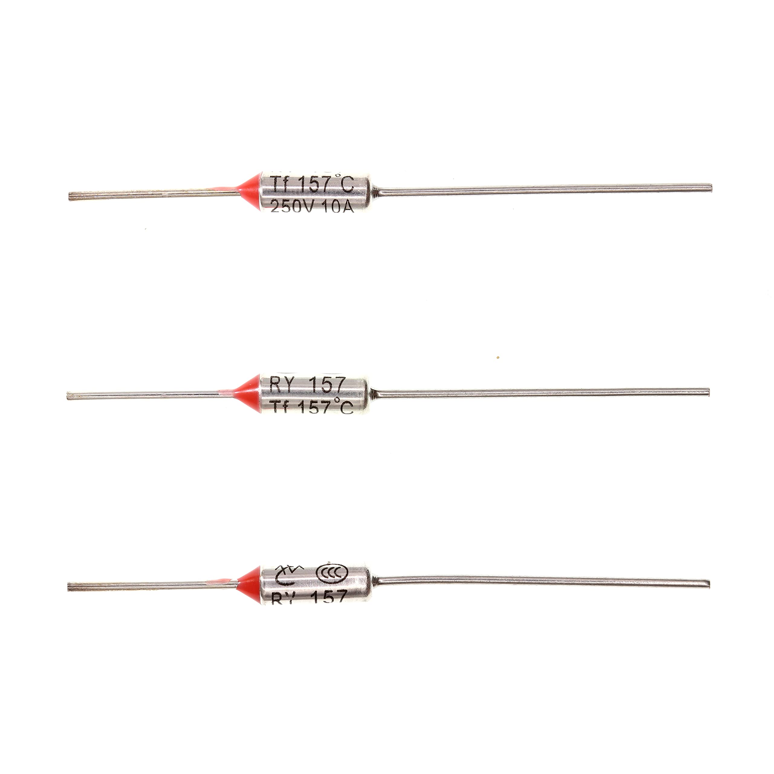 HUABAN 10 Pieces Metal Temperature Thermal Fuse RY157 157 ℃ 10A 250V