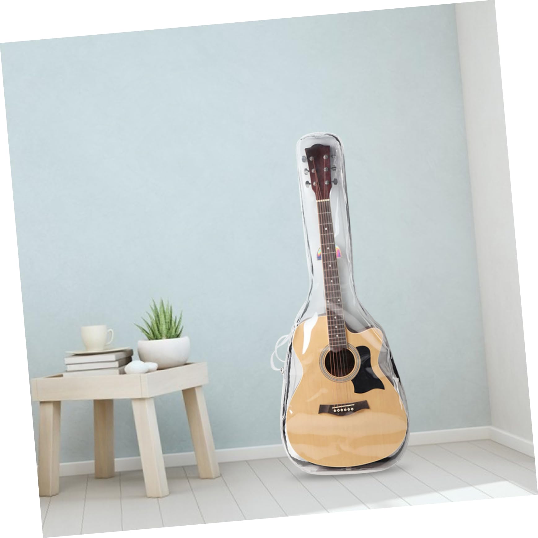 HEMOTON Funda Guitarra Eléctrica Transparente de Pc, Estuche de Transporte Ligero E Doble Correa, Adecuado para Exteriores, Unisex