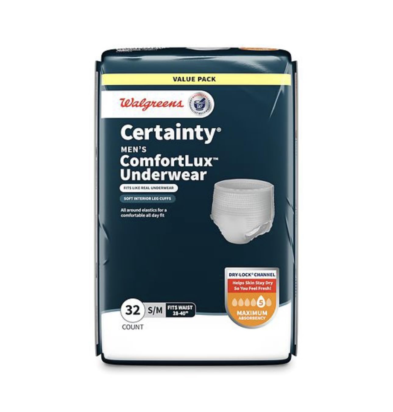 Amazon.com: Certainty Men's ComfortLux Underwear, S/M 28-40 inch