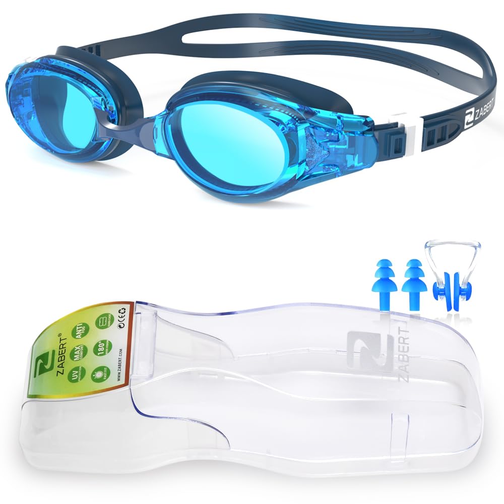 ZABERT Schwimmbrille, Anti-Beschlag, UV-Schutz, wasserdicht, Erwachsene Unisex, auch für Kinder 8+ Jahren und Jugendliche geeignet