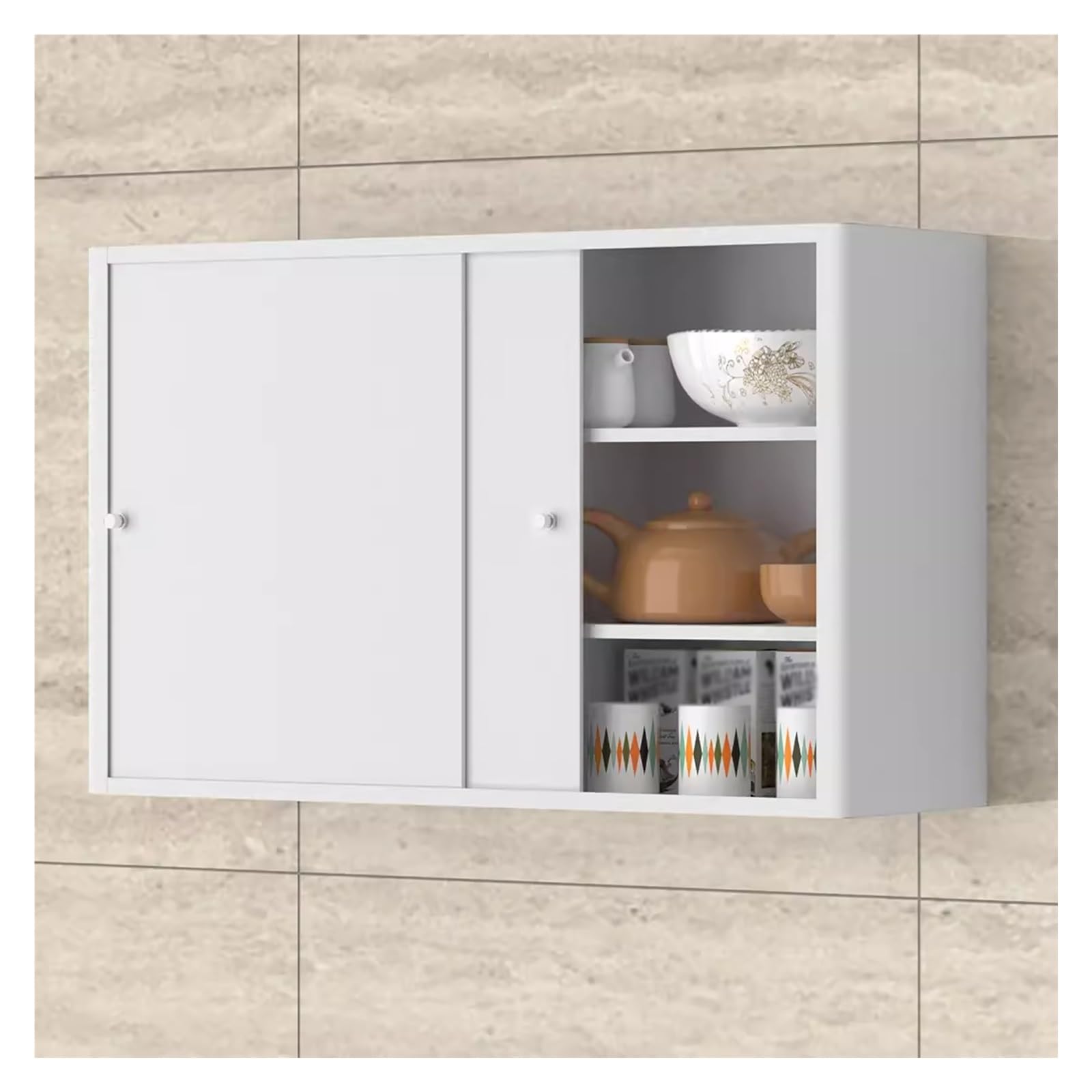 Mobiletto Pensile Da Bagno Laura Salvaspazio - Armadietto Sospeso Con Apertura Telescopica, Bianco Opaco, 30x90x23 Cm - Foto 12