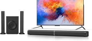 2 in 1 Separable Sound Bars for TV with Subwoofer, Bluetooth 5.0 Surround Sound System for Home Theater, ARC/Optical/Aux/USB TV Speaker, Treble/Bass Adjust, 10 EQ Modes, Remote Included