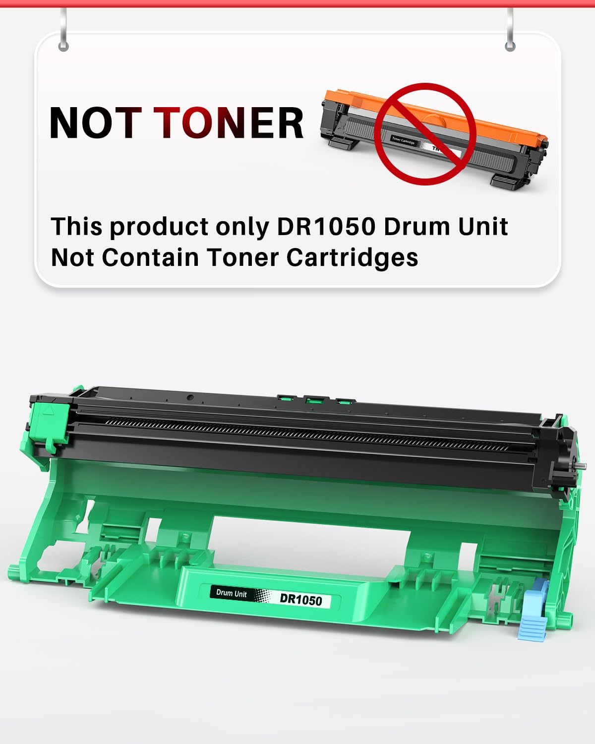 DR-1050 Tamburo Compatibile per Brother DR1050 Tamburo TN-1050 Toner per MFC-1910W DCP-1612W DCP-1610W DCP-1510 MFC-1810 HL-1110 HL-1210W DCP-1512 HL-1212W HL-1112 (1 Confezione)