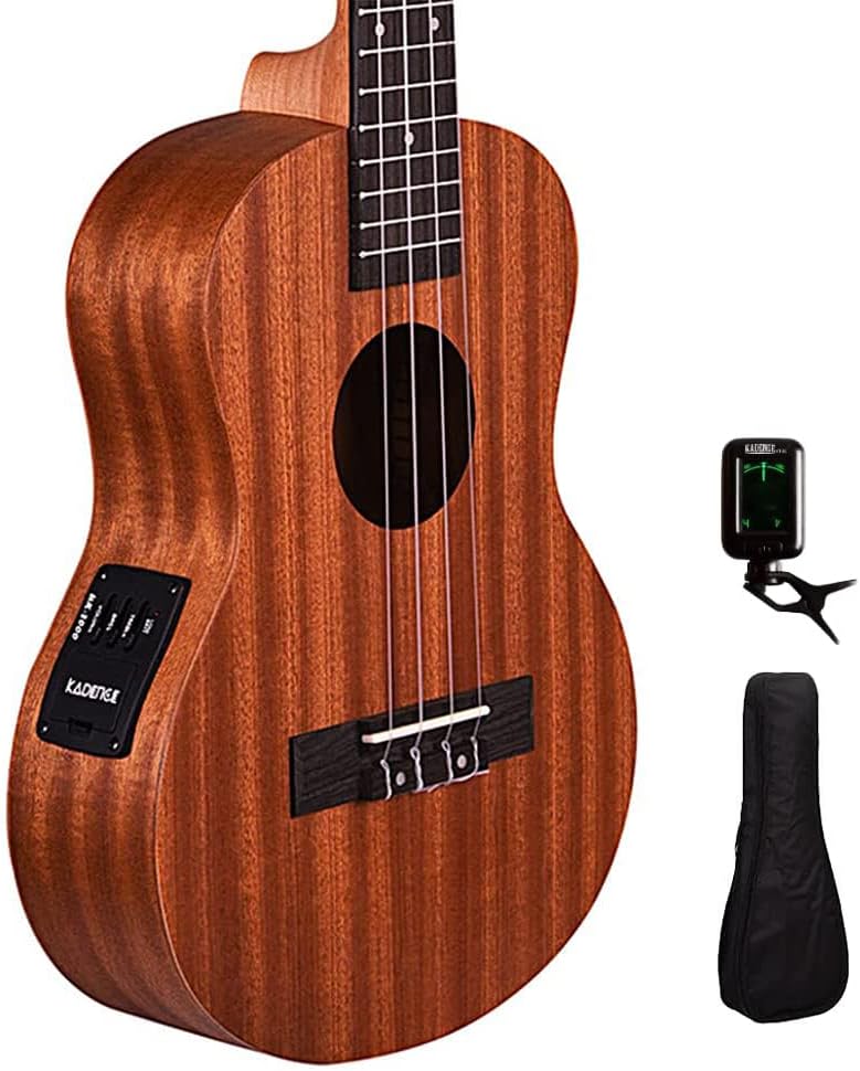 Concert Sized Ukulele 24inch (Built in Equalizer) With Bag and Tuner (Mahagony Wood)