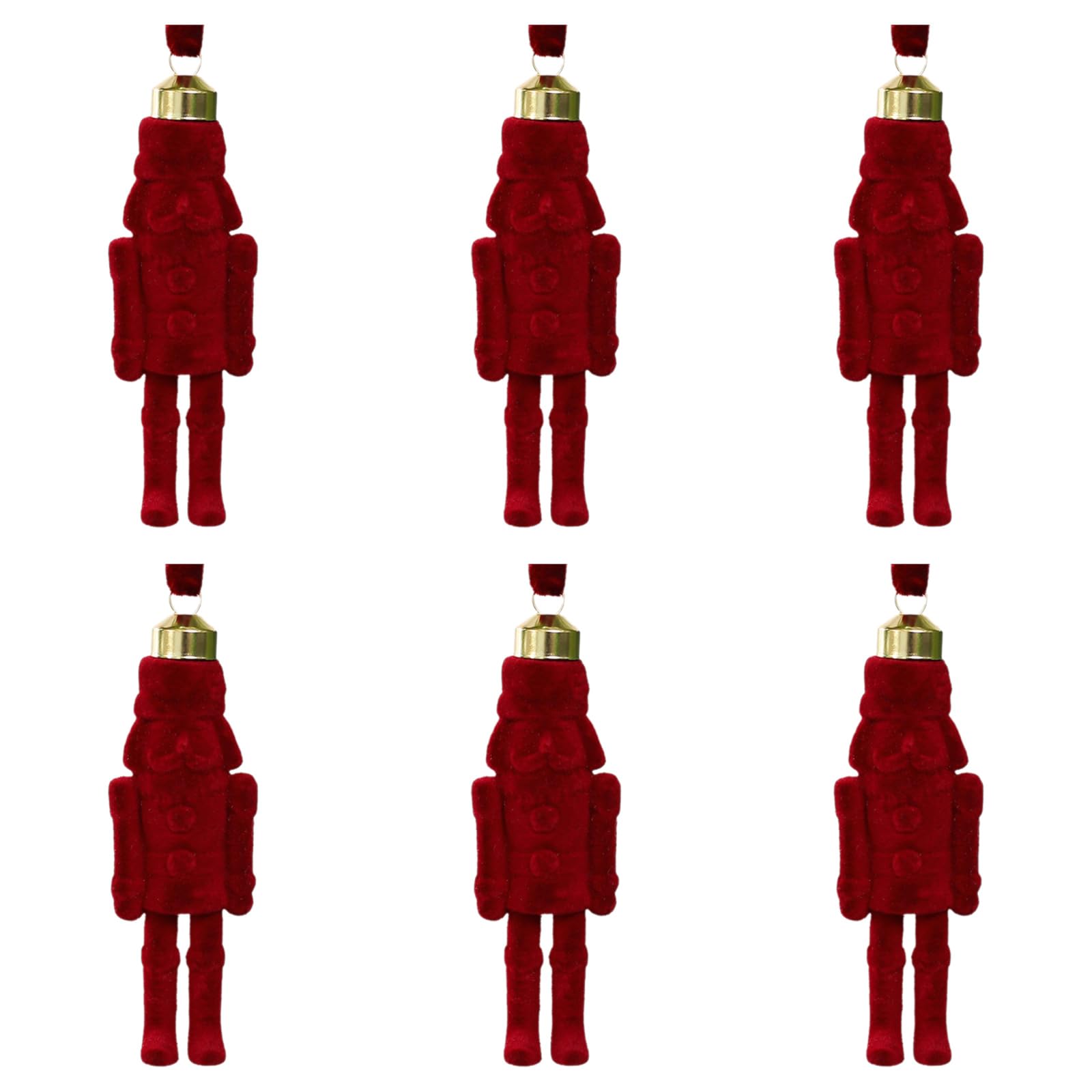Xinsheinelry Festival Flocking Nutcrackers Hanging Ornament Fabric Christmas Decoration for Tree Wall Fireplaces Christmas Nutcrackers Ornament