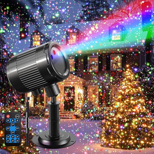 Image of Christmas Laser Projector Light Outdoor: RGB 3 Colors Firefly Moving Laser Lights, IP65 Waterproof Star Projector Lights Show Decor for Garden Yard Holiday Party, Christmas Halloween New Year Gift