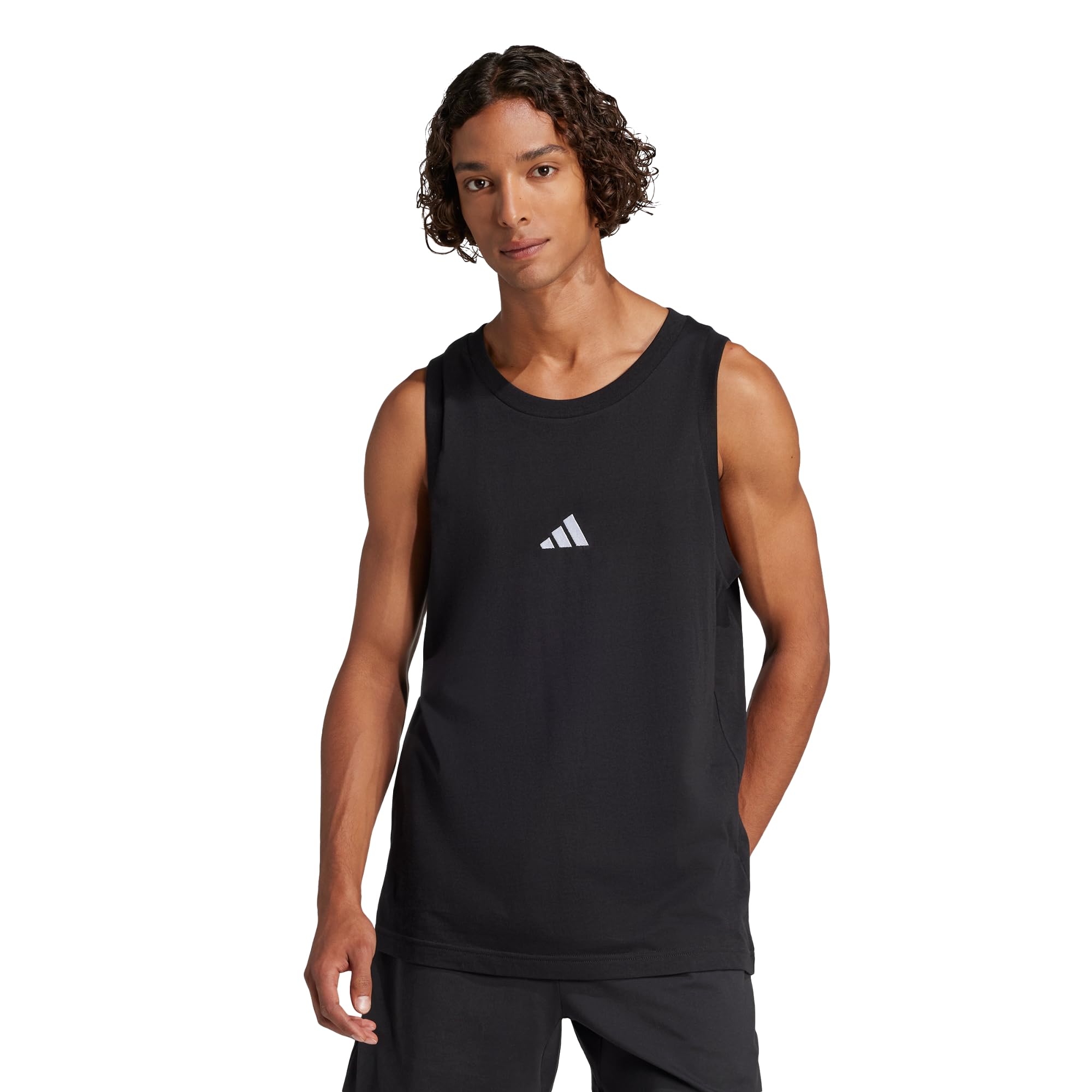 Adidas Męska koszulka bez rękawów Essentials z małym logo Single Jersey