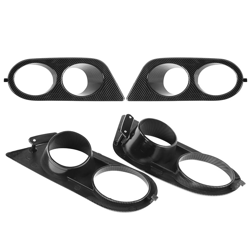 Copertura Fari Nebbia Anteriore in Stile Carbonio 2 Pezzi con Doppie Fori Accessorio Auto Adatto per E46 M3 2001 2006 Materiale Plastico Resistente e Durabile