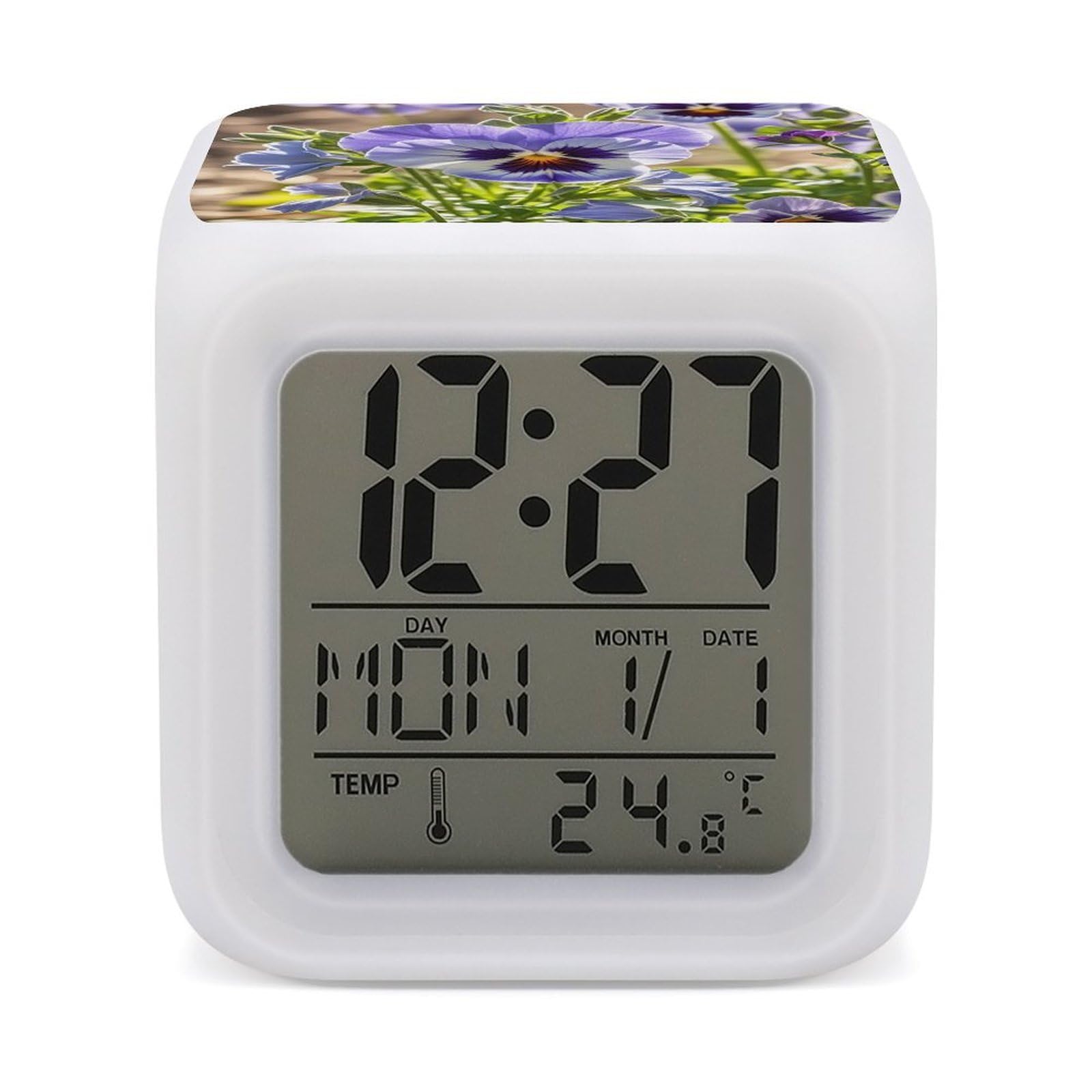 Reloj despertador digital con luces para decoración de dormitorios y mesitas de noche modernas