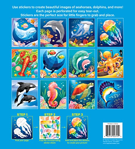 Image of Teacher Created Resources Ocean Life Modern Mosaics Stick to the Numbers (TCR10324)
