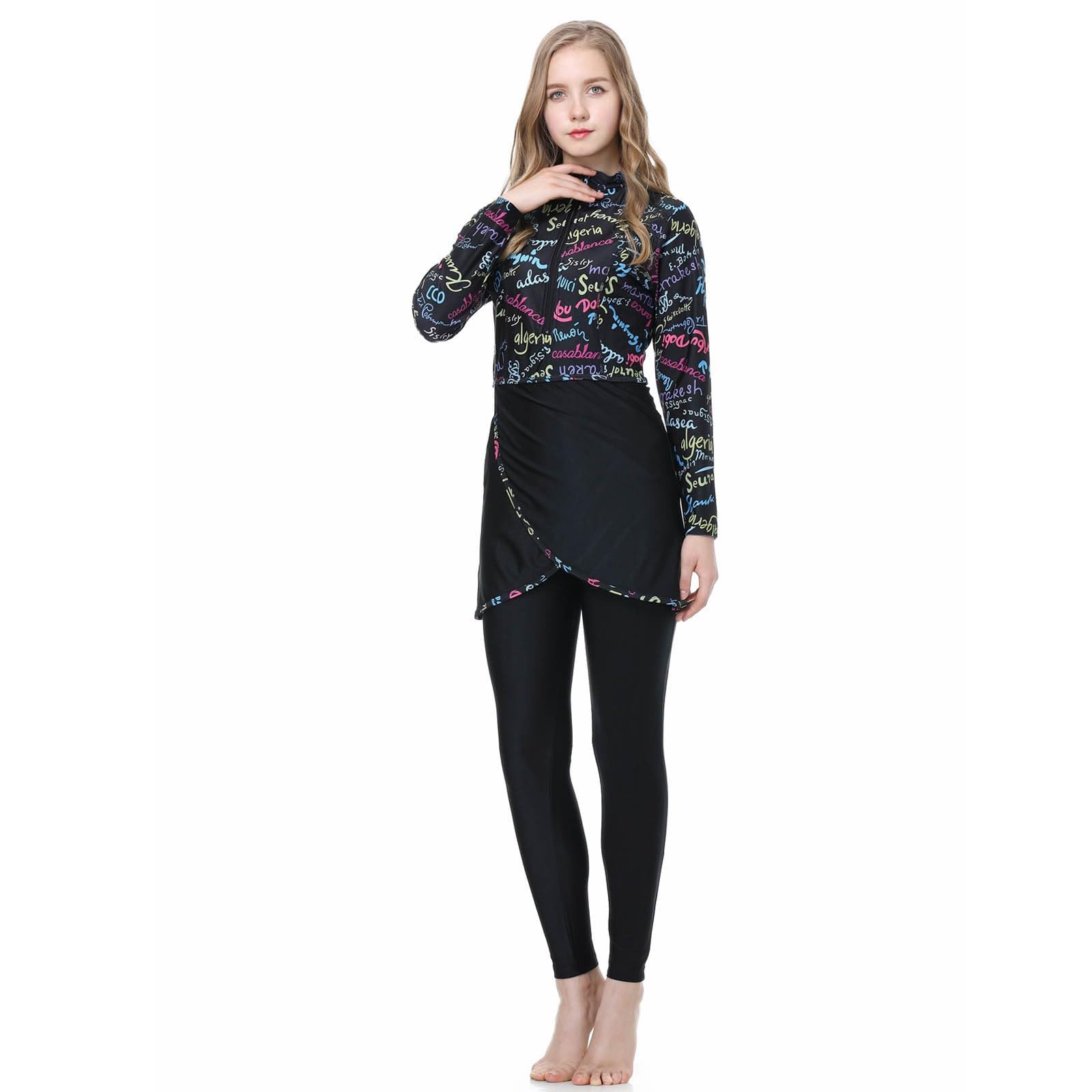 Burkini Damen: Muslimische Badeanzug Uv Rashguard Slim Fit Push Up Swim Suit Schwimmanzug Große Größe Bauchweg Badeanzüge Badebekleidung Shape Swimwear Bademode