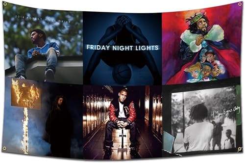 Miniatura 1 de eksent Rapper Cole Tapestry J. Tapiz para cubierta de álbum de música, tapiz de 3 x 5 pies con cuatro ojales de latón (impresión a doble cara,