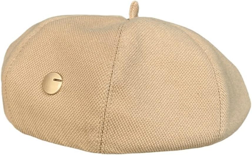 VIDI Solid color octagon woman autumn and winter beret Korean version of everything British retro hat