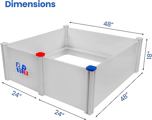 Miniatura 3 de Caja de parto para perros de razas grandes, caja de parto para perros, caja de parto para cachorros (48 x 48 x 18 pulgadas, gris)