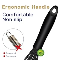 Vista 5 de Batidor de silicona apto para lavavajillas, diseño sellado impermeable, juego de 3, batidores de cocina profesionales para cocinar antiarañazos