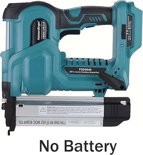 Miniatura 2 de Heimerdinger Pistola de clavos inalámbrica, 18GA 2 en 1, pistola de clavograpadora compatible con batería Makita para tapicería y carpintería, 2