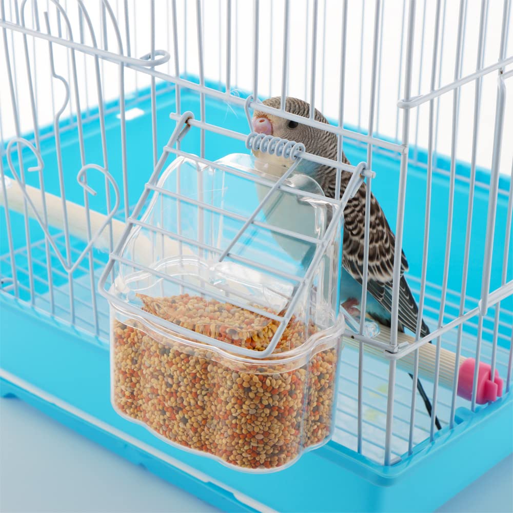 4 Pcs Bird Cage Feeder Plastic Cups Acrylic Feeding Bowl Anti- Splashing Water Food Feeder Box (for Bird Cage with Spring Door) - image 3