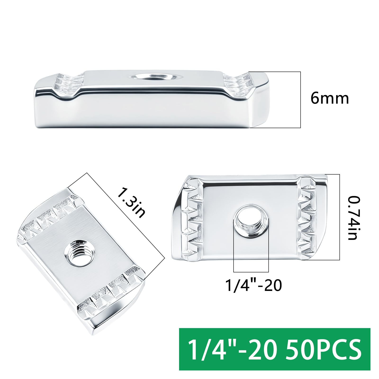 50 tuercas de canal de 1/4 pulgada-20, sin muelle, tuercas de canal unistrut hardware con galvanizado, sin tuerca de resorte, ideal para construcción, mantenimiento industrial y proyectos de