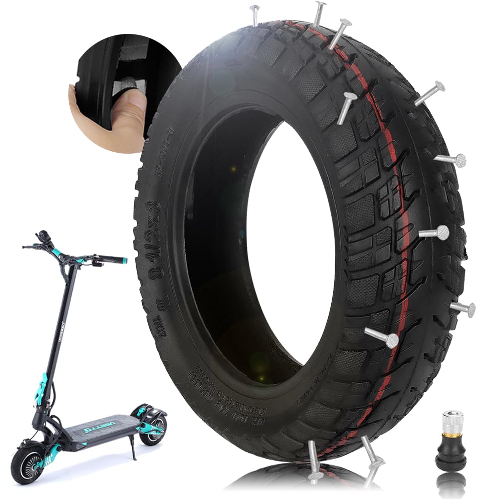 TREFAN 8,5 Pulgadas Neumáticos Sin Cámara Todoterreno Autorreparables 8,5x3 para Macury Zero 8/9/VSETT 8/9/9+/Inokim Light 2 Patinete Eléctrico 8 1/2x3 Ruedas de Repuesto a Prueba de Pinchazos (1 PCS)