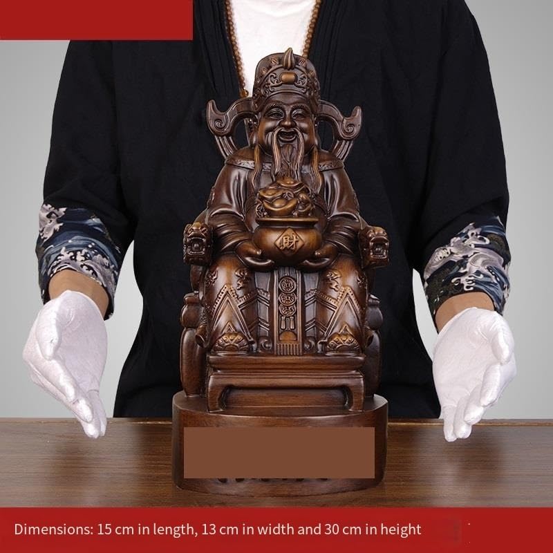 Statua Ozdoby Statua z litego drewna Ozdoby Buddy Salon Meble Bóg Rzemiosło Akcesoria domowe (Ebony, S)