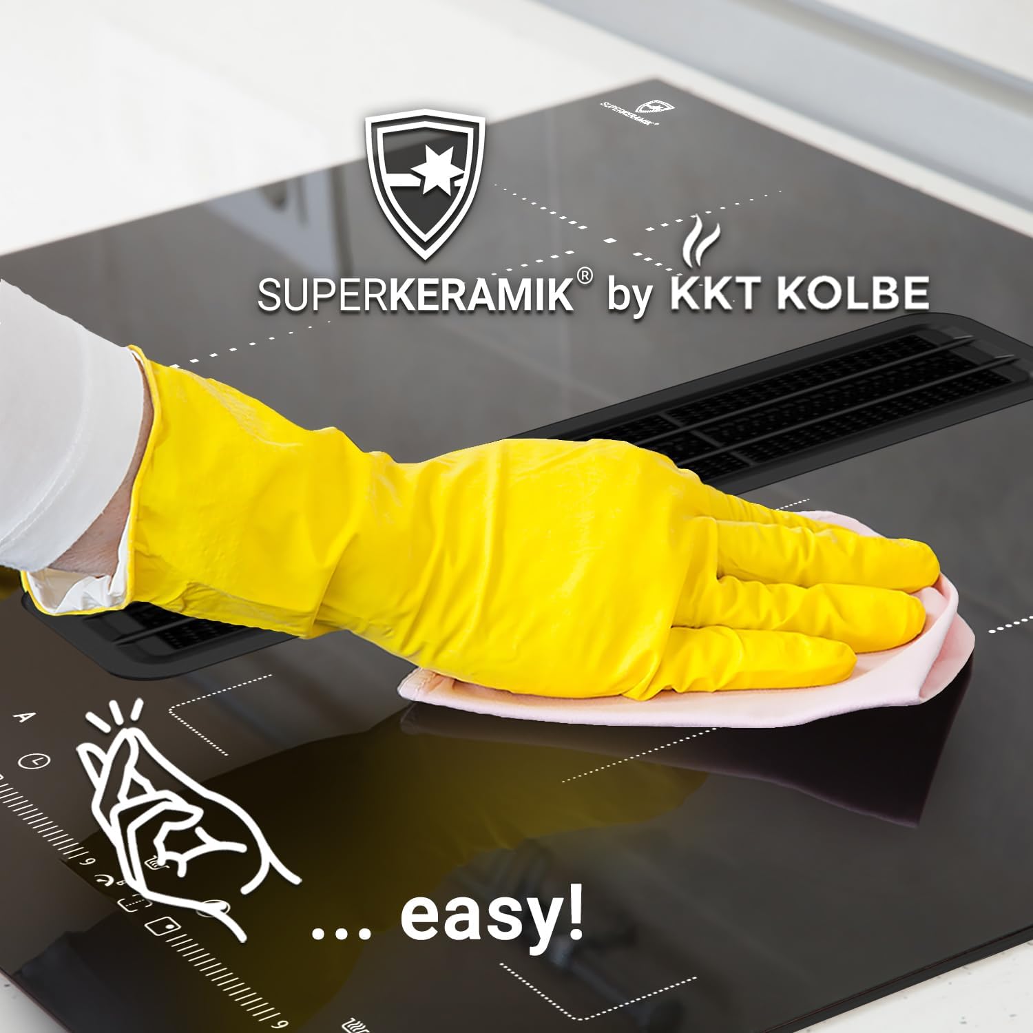 KKT KOLBE plaque induction avec hotte intégrée | 638 m³/h | 60 cm | 7,4 kW | 4 zones | 9 niveaux | sans cadre | IND600DRAFT