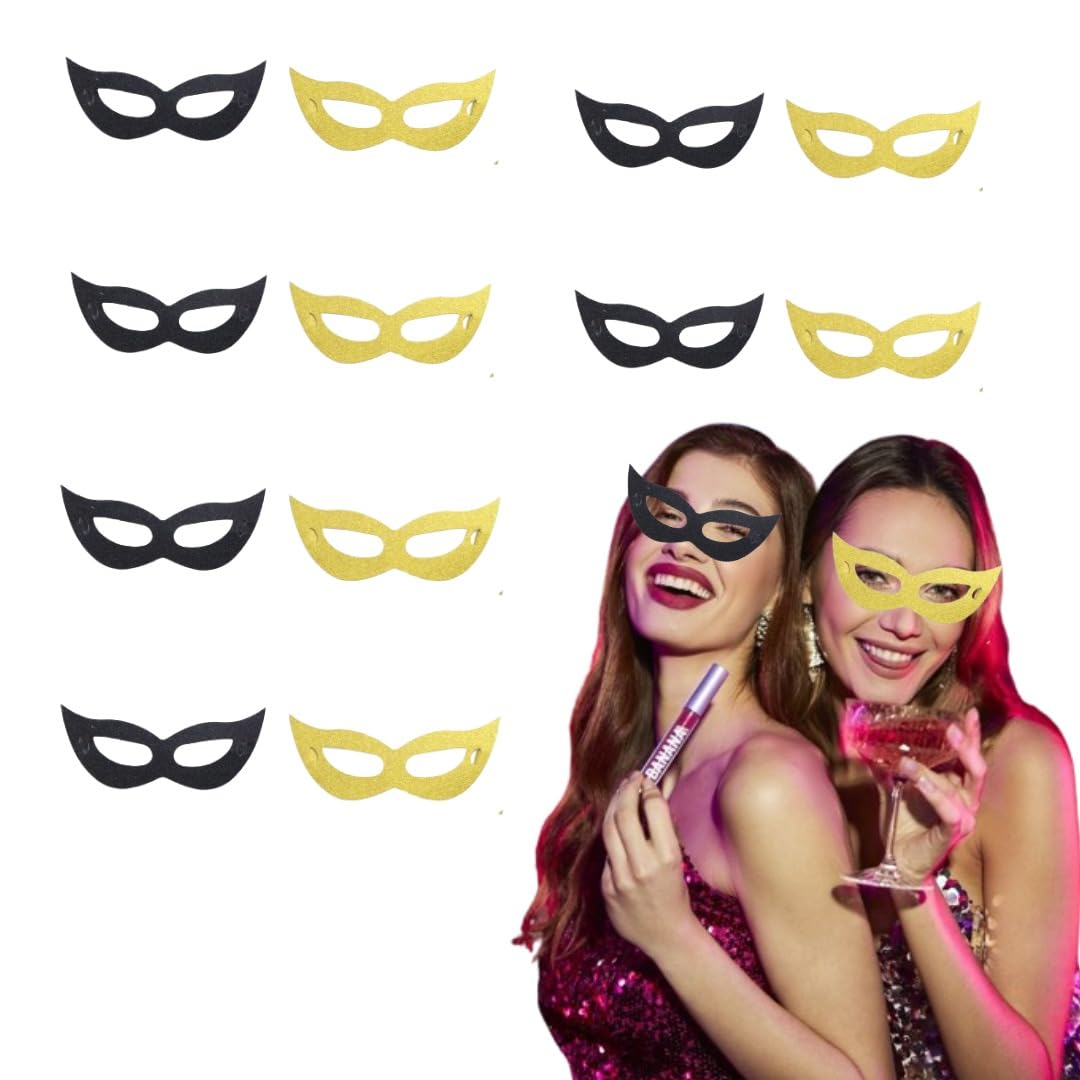 Wanna Party Black and Golden Masquerade Mask - 12pcs, 6 pcs of Gold and Black Perfect Mask Rave Parties, Birthdays, Cosplay, Theme Birthday, Anniversary, Bachelorette, House Party (B0D66LP7V7) Amazon Price History, Amazon Price Tracker