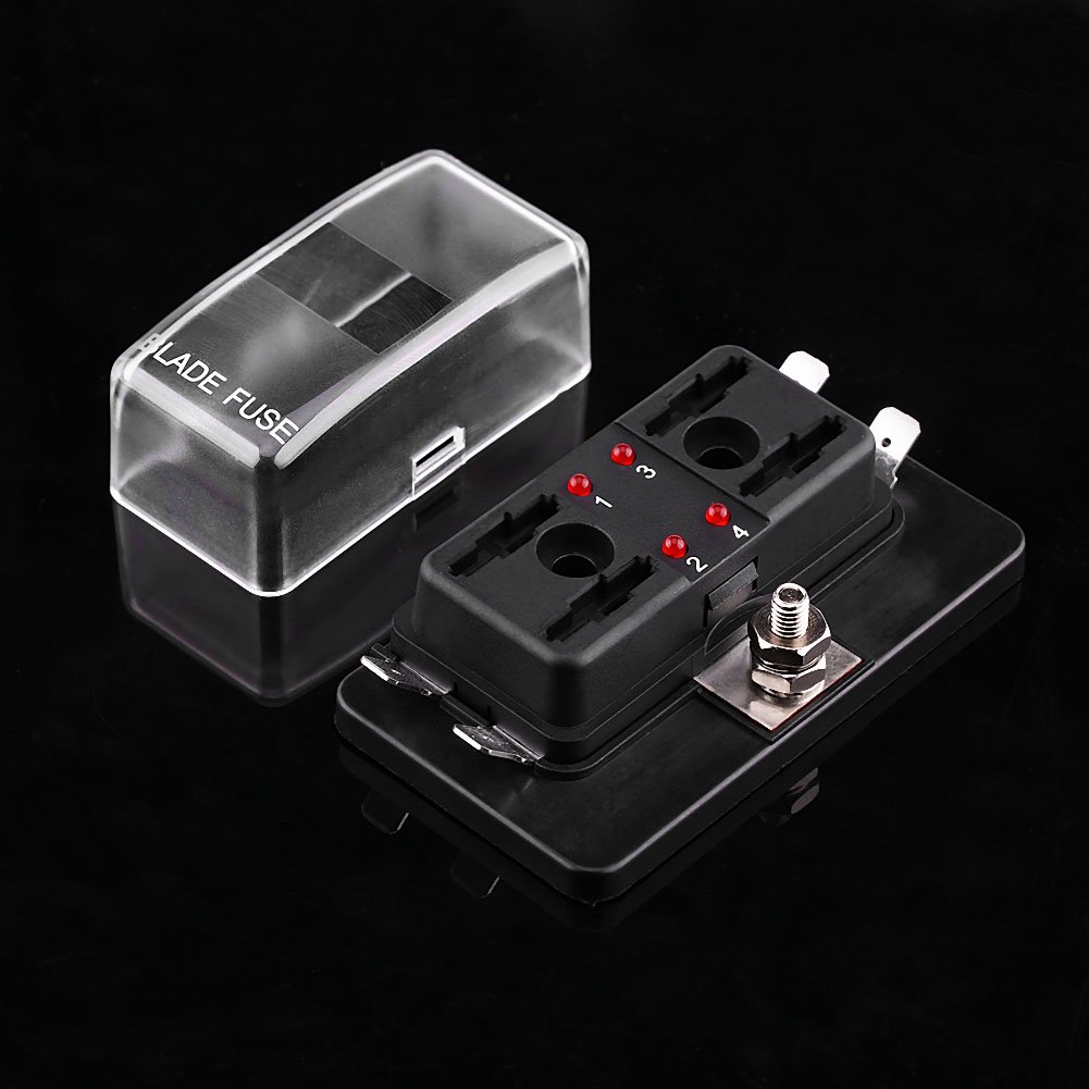 pour block Support de Porte-fusible DC 32V 4 Voies Avec Kit de Voyants LED pour Trike Marine Marine