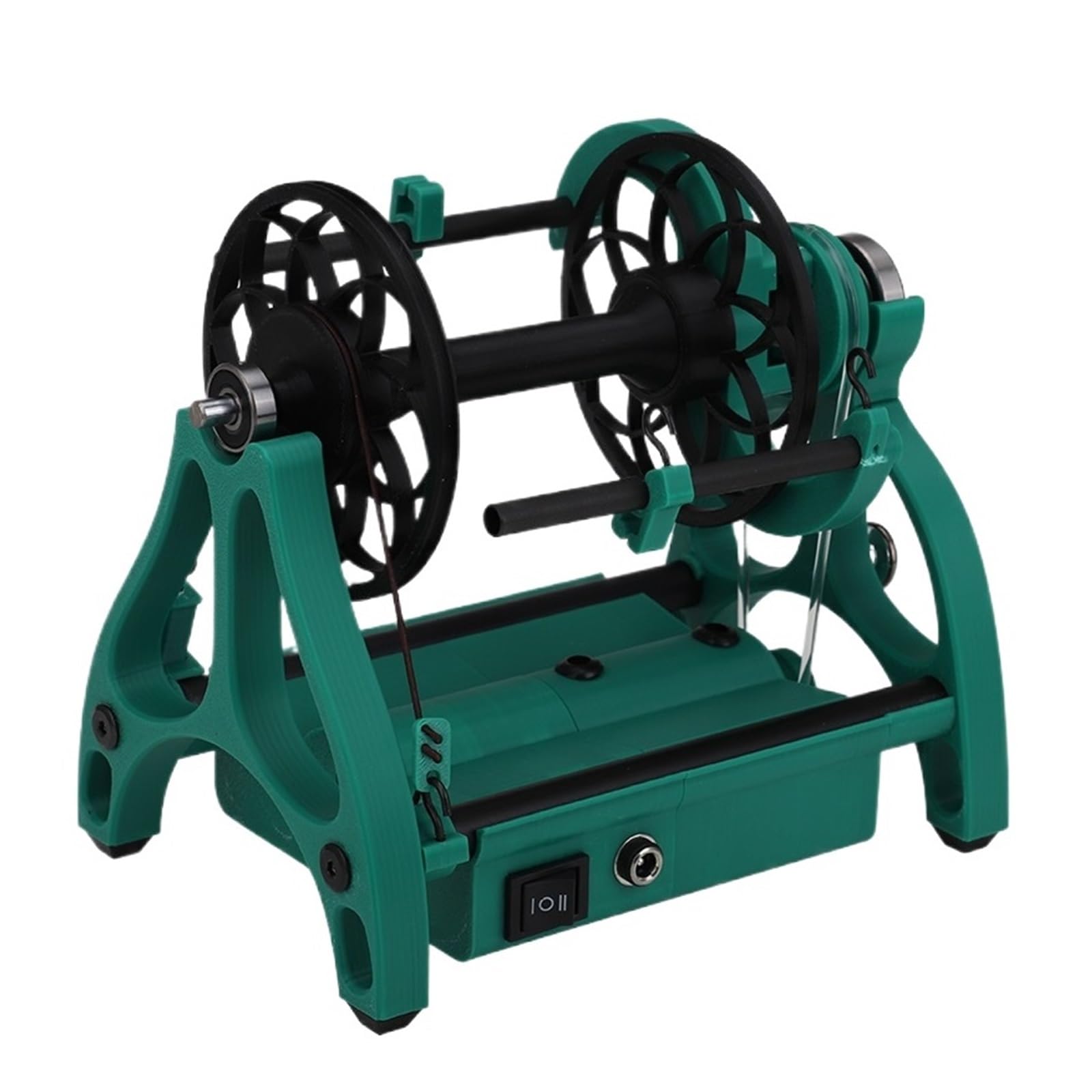Bobinadora de hilo eléctrica mini en color verde para lana hecha a mano