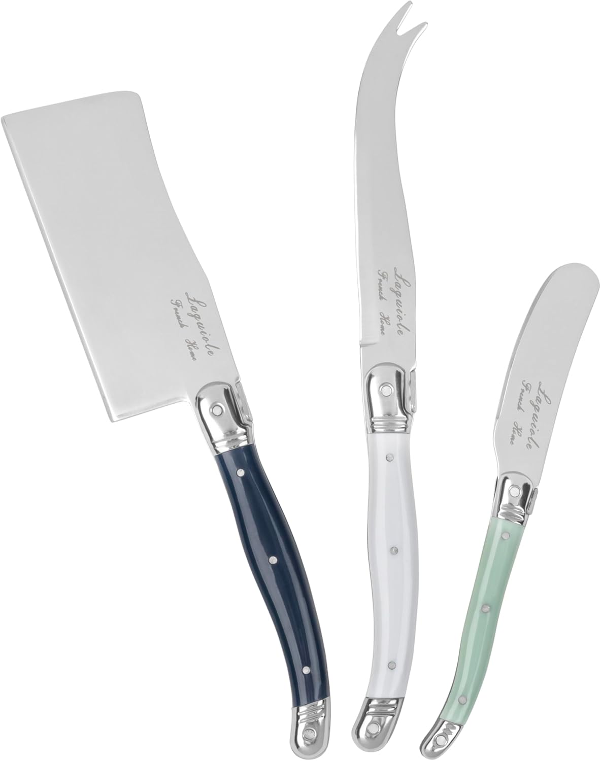 French Home Laguiole Set of 3 Lg Cheese Knives - Sea Salt