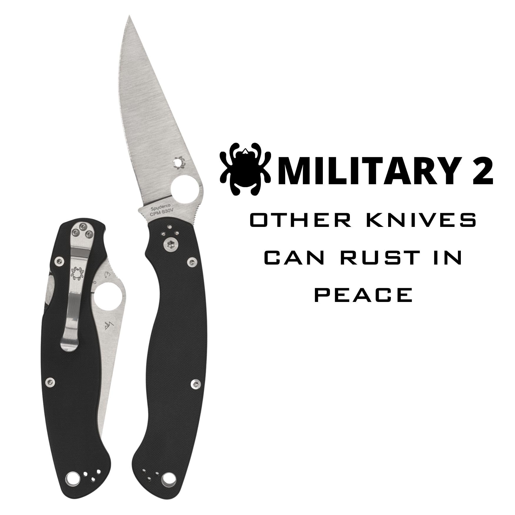 Amazon.com : Spyderco Military 2 Folding Pocket Knife with 4