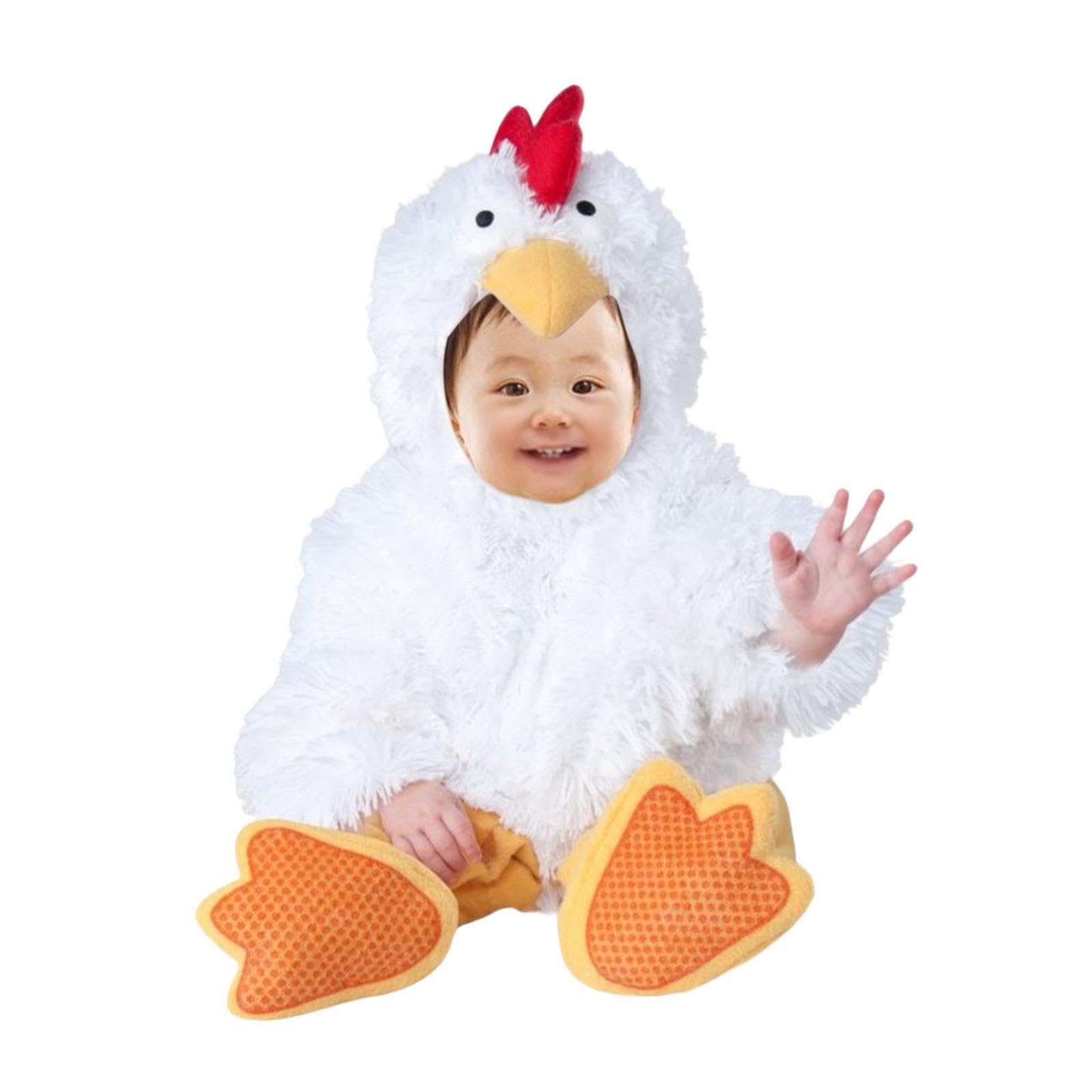 Harilla Costume da Cucciolo di Animale, Tuta Cosplay, Accessorio Divertente e Originale per Halloween, Tutina con Cappuccio per spettacoli teatrali e Festivi, Pulcino, M