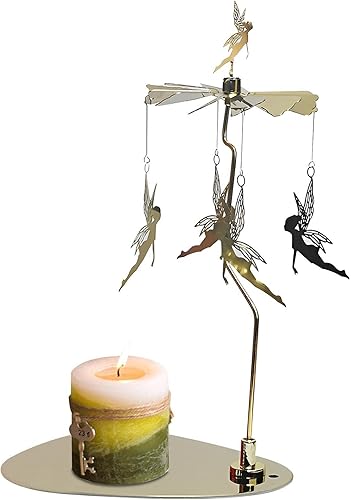 Carrusel Spinner de velas, carrusel, hada, giratorio, carrusel, velas, para aromaterapia, campanilla de viento, decoración de habitación, regalos