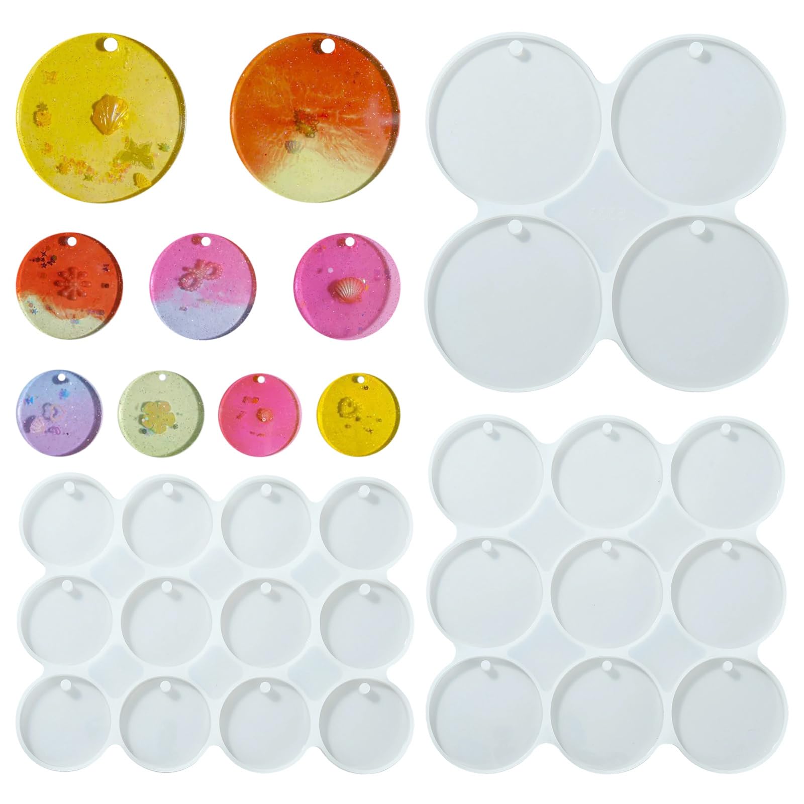 Molde de silicona circular Ornazy para diseñar tus propios pendientes y llaveros