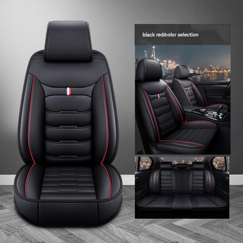 Coprisedili Auto per VW T-ROC R-Line 2019-2023 2024 2025 2026, Pelle Set Completo Impermeabile Auto Accessori Interno, Anteriori Posteriori Standard 5 posti, Black-Red